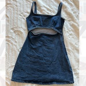 Zara denim mini dress with cutout size M